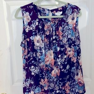 Calvin Klein plus sized sleeveless floral top